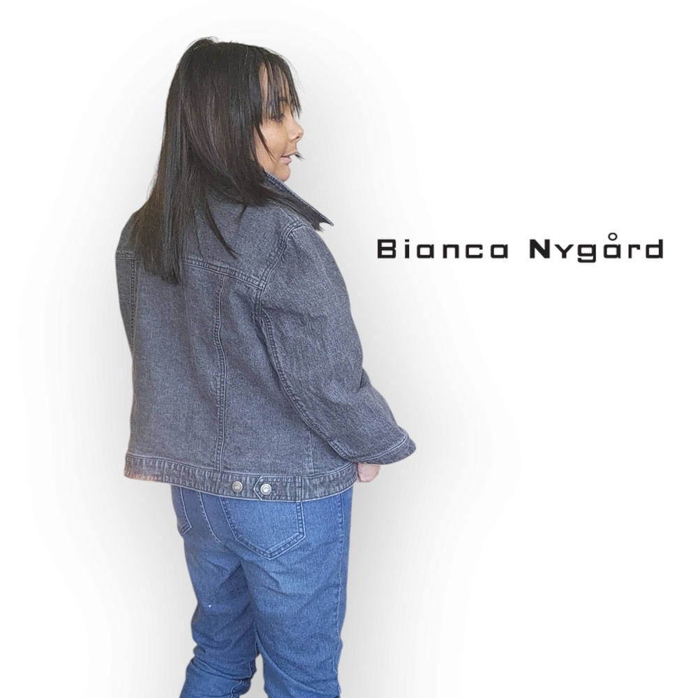 Bianca Nygård Blue Denim Button Up Jacket Womens Size 14 - Picture 6 of 9